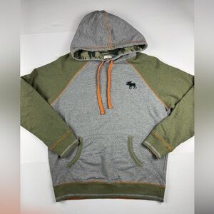 Hatley little blue house Gray and Olive Hoodie with Orange Accents size medium